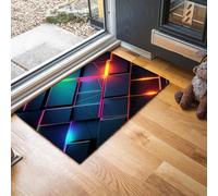 MLSOWM Tappeto Geometria Astratta Ingresso Interno Tappeti Estetica Moderna 50 x 80 cm Antiscivolo Lavabile in Lavatrice Tapette Cucina Camera da Letto Entrata Scendiletto - Blu Scuro