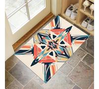 MLSOWM Tappeto Geometria Astratta Ingresso Interno Tappeti Stile Retrò 40x60 cm Antiscivolo Lavabile in Lavatrice Tapette Cucina Camera da Letto Entrata Scendiletto - Crema