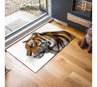 MLSOWM Tappeto Ingresso casa Tigre Zerbino Antiscivolo Ritratti Di Animali Tappetino Assorbente Asciugapassi Entrata per Porte Anteriori e Posteriori, Corridoio, Giardino, 60 x 90 cm, Bianco