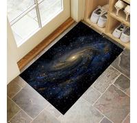 MLSOWM Tappeto Ingresso Galassia Di Andromeda 80x120 cm Zerbino Ingresso Esterno Cielo Stellato Fantasy Tappetini Lavabili Antiscivolo Facile da Pulire per Ingresso, Corridoio, Cucina - Blu Scuro