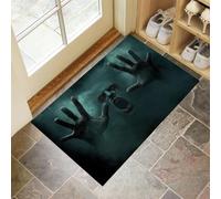 MLSOWM Tappeto Ingresso Interno Festa Di Halloween Tappeti Orrore E Infestato Antiscivolo Lavabile in Lavatrice Tapette per Cucina Camera da Letto Entrata Scendiletto Ufficio, Verde, 50 x 80 cm