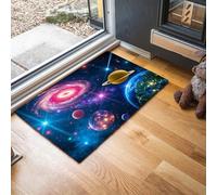MLSOWM Tappeto Pianeta Universo Ingresso Interno Tappeti Spazio Cosmico 40 x 60 cm Antiscivolo Lavabile in Lavatrice Tapette Cucina Camera da Letto Entrata Scendiletto - Blu