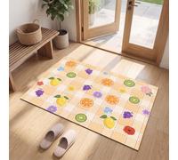 MLSOWM Tappeto Picnic In Campagna d'ingresso interno, Beige | Zerbino Limone Uva resistente e antiscivolo, Tappetino assorbe l'acqua e raccoglie lo sporco per mantenere la casa pulita