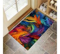 MLSOWM Tappeto Piuma Ingresso Interno Tappeti Stile Astratto 50x80 cm Antiscivolo Lavabile in Lavatrice Tapette Cucina Camera da Letto Entrata Scendiletto - Multicolore