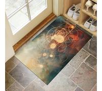 MLSOWM Tappeto Porta Cerchi E Linee Zerbini Per Ingresso Universo Astratto Zerbino Per Esterno Interno Tappeti Antiscivolo Lavabile per Patio, Veranda, Patio (60x120 cm, Grigio)