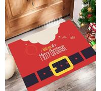 MLSOWM Tappeto Porta Cintura Di Babbo Natale Zerbini Per Ingresso Minimalismo Zerbino Per Esterno Interno Tappeti Antiscivolo Lavabile per Patio, Veranda, Patio (80x120 cm, Rosso)