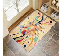 MLSOWM Tappeto Porta Esplosione Di Colori Zerbini Per Ingresso Universo Astratto Zerbino Per Esterno Interno Tappeti Antiscivolo Lavabile per Patio, Veranda, Ingresso, Patio (80 x 120 cm, Beige)