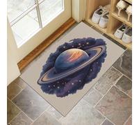 MLSOWM Tappeto Porta Saturno Zerbini Per Ingresso Cielo Stellato Dell'Universo Zerbino Per Esterno Interno Tappeti Antiscivolo Lavabile per Patio, Veranda, Patio (60x90 cm, Blu-Viola)