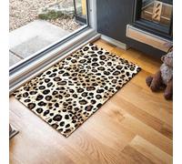 MLSOWM Tappeto Porte Classico Selvaggio, 60x90 cm Zerbino Ingresso Casa Stampa Leopardata Morbide Assorbenti Tappeto Antiscivolo Lavabile per Ingresso, Porta e Corridoio, Marrone Scuro