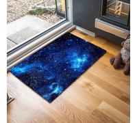 MLSOWM Tappeto Salotto Pelo Corto Nebulosa Blu Tappeto Cielo Stellato Camera Da Letto, Tappeti Antiscivolo Lavabile, Tappeti per Corridoio, Soggiorno, Sala, Blu Scuro, 50 x 80 cm