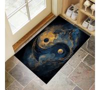 MLSOWM Tappeto Simbolo Yin-Yang Ingresso Interno Tappeti Nuvole Vorticose 90x150 cm Antiscivolo Lavabile in Lavatrice Tapette Cucina Camera da Letto Entrata Scendiletto - Grigio Blu