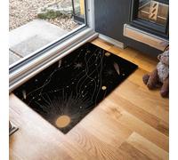 MLSOWM Tappeto Universo Lineare Ingresso Interno Tappeti Tema Principale 40 x 60 cm Antiscivolo Lavabile in Lavatrice Tapette Cucina Camera da Letto Entrata Scendiletto - Nero