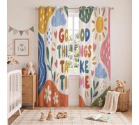 MLSOWM Tende Oscuranti Parole Di Ispirazione per Interni 2 Pezzi, 140x220cm | Tenda Sole Del Cuore con Anelli,Termiche Isolanti Caldo, Privacy e Anti-UV per Camera Da Letto Soggiorno Cameretta