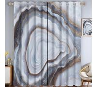 MLSOWM Tende Oscuranti per Interni Vortice Di Marmo Tenda Termiche Geometria Astratta con Occhielli - Set di 2 140L X 220A cm Tende Isolanti per Soggiorno e Camera da Letto, Grigio