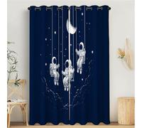 MLSOWM Tende Oscuranti Spazio Dei Sogni con Occhielli, 2 Pannelli 140x175cm Tenda Isolante Termica Altalena Da Astronauta Decorazione Finestra per Soggiorno Camera da Letto, Blu Navy