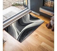 MLSOWM Zerbini per Interni Minimalismo Moderno, Zerbini Curve Astratte Morbidi Lavabili in Lavatrice Tappeto Antiscivolo a Basso Profilo per Cucina, Porta Posteriore Anteriore, 90 x 150 cm - Grigio