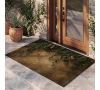 MLSOWM Zerbini Piante Vintage per ingresso esterno e interno - 50x80 cm | Tappetino Edera Orchida Foglia Palma Antiscivolo, Resistente per Mantenere la Casa Pulita per Porte D'ingresso, Corridoio