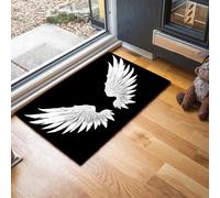 MLSOWM Zerbino Ali D'Angelo Trappola Sporco, Tappetino Illustrazione Semplice Antiscivolo Lavabile in Lavatrice, Zerbino d'Ingresso Assorbenti per Ingresso, Porta e Corridoio, 50 x 80 cm, Bianco