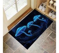 MLSOWM Zerbino Cielo Notturno Parete Rocciosa Ingresso Interno 80x120 cm, Zerbino Entrata Ingresso Funghi Luminosi con Fondo Antiscivolo TPR, Lavabile Tappeto Ingresso Per Casa Ufficio - Indaco