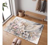 MLSOWM Zerbino d'Ingresso Interno Acquerello E Pittura Ad Olio, 60x120 cm | Tappeto Porta Ragazza Angelo Con Gli Occhi Chiusi, Basso Profilo, Antiscivolo Lavabile, Tappetino per Ingresso, Corridoio
