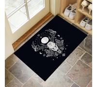 MLSOWM Zerbino Ingresso, 60x120 cm Tappetino Basso Profilo Geometria Sacra Antiscivolo e Assorbente Zerbini di Benvenuto Misterioso Teschio Cervo con Fondo in Gomma per Porte, Esterno, Bagno,