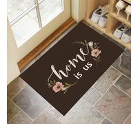 MLSOWM Zerbino Ingresso, 80x120 cm Tappetino Basso Profilo American Retro Antiscivolo e Assorbente Zerbini di Benvenuto Casa Siamo Noi con Fondo in Gomma per Porte, Esterno, Bagno, Marrone Mocha