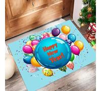 MLSOWM Zerbino Ingresso Casa da Esterno, 40x60 cm Tappetino Palloncini Colorati Antiscivolo e Lavabile Zerbino d'Ingresso Atmosfera Festosa Ultra Assorbente Tappeto per Cane, Porta e Corridoio - Blu