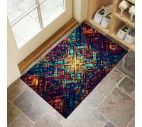 MLSOWM Zerbino Ingresso Casa da Esterno, 90x150 cm Tappetino Chip Per Computer Antiscivolo e Lavabile Zerbino d'Ingresso Futurismo Ultra Assorbente Tappeto per Cane, Porta e Corridoio - Multicolore