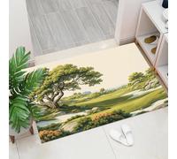 MLSOWM Zerbino Ingresso Casa Le Antiche Colline Querce Antiscivolo e Assorbente, 40x60 cm Tappeto Entrata Interno Campo Golf Lavabile Tappetino Pelo Corto per Cucina, Porta e Corridoio, Verde Salvia