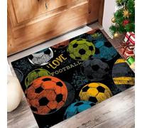 MLSOWM Zerbino Ingresso casa Parole Amo Giocare A Calcio - 60x120 cm - Tappetino con Pallone Calcio - per Ingresso Esterno e Interno - Fondo Antiscivolo - Arredo e Regali Casa - Verde Salvia