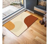 MLSOWM Zerbino Ingresso Minimalismo Zerbino Ingresso Interno Linee Astratte Antiscivolo Assorbente Tappeto per Ingresso, Esterno, Cucina, Camera da Letto, 90 x 150 cm, Crema