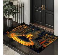 MLSOWM Zerbino Interno 60x90 cm, Tappetino Oscuro Medievale Antiscivolo e Tappeto Stufa Studio Magic Array Assorbente in Morbida Microfibra per Porta, Corridoio e Animali - Marrone Scuro