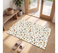 MLSOWM Zerbino Interno Campagna Fresca 60x120 cm per Ingresso, Porta, Corridoio | Tappetino d'Ingresso Fiori Selvatici Foglie Assorbenti, Antiscivolo e Lavabile per Interni ed Esterni Coperti