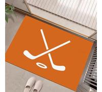 MLSOWM Zerbino Interno Casa 50x80 cm, Tappeto Sottile Mazze E Dischi Da Hockey Antiscivolo e Assorbente Zerbino Profilo Basso Minimalismo Tappetino Lavabile per corridoio, terrazza, ingresso, Arancia