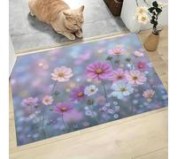 MLSOWM Zerbino Interno Casa 60x120 cm, Tappeto Sottile Campi Del Cosmo Antiscivolo Zerbino Profilo Basso Vista Sul Giardino Tappetino Lavabile per corridoio, terrazza, ingresso, Viola Chiaro