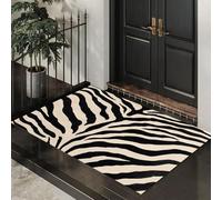 MLSOWM Zerbino Linee Animali Ingresso Interno 90 x 150 cm, Zerbino Entrata Ingresso Modello Tigre con Fondo Antiscivolo TPR, Lavabile In Lavatrice Tappeto Ingresso Per Casa Ufficio - Crema