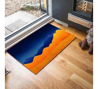 MLSOWM Zerbino Minimalismo Ingresso Interno, Tappeto Monti Della Linea Antiscivolo Tappetino D'Ingresso Lavabile Trappola Sporco per Ufficio, Patio Corridoio, 60 x 120 cm - Arancione Blu
