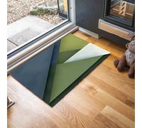 MLSOWM Zerbino Minimalismo Ingresso Interno, Tappeto Triangolo Geometrico Antiscivolo Tappetino D'Ingresso Lavabile Trappola Sporco per Ufficio, Porta di Casa, Patio Corridoio, 60 x 120 cm - Blu Navy