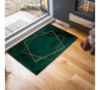 MLSOWM Zerbino Minimalismo Trappola Sporco, Tappetino Antiscivolo Lavabile in Lavatrice, Bordo Geometrico, Zerbino d'Ingresso Morbide Assorbenti per Cane, Ingresso, Port, 60 x 120 cm, Verde Smeraldo