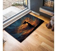 MLSOWM Zerbino Nebulosa Cosmica Trappola Sporco, Tappetino Antiscivolo Lavabile in Lavatrice, Figura Femminile, Zerbino d'Ingresso Morbide Assorbenti per Cane, Ingresso, Port, 60 x 90 cm, Blu