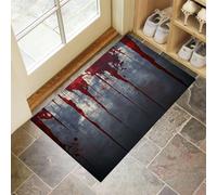 MLSOWM Zerbino Orrore Di Halloween Ingresso Interno, Tappeto Vernice Rossa Antiscivolo Tappetino D'Ingresso Lavabile Trappola Sporco per Ufficio, Porta di Casa, Patio Corridoio, 50 x 80 cm - Grigio