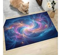 MLSOWM Zerbino per Ingresso, 40x60 cm Tappetino Universo Dei Sogni Assorbenti, Zerbini di Benvenuto Nebulosa A Spirale con Fondo Gomma Antiscivolo per Corridoio Bagno Camera da Letto - Blu