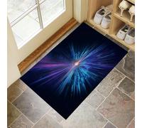 MLSOWM Zerbino per Ingresso 80x120 cm Tappeto Lavabile a Pelo Corto Raggio Laser Tappetino Antiscivolo Futurismo Zerbini di Benvenuto per Ingresso, Cucina, Bagno, Camera da Letto - Blu-Viola