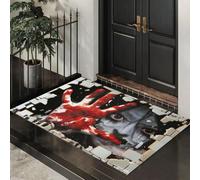 MLSOWM Zerbino per interni Thriller 3D Che Rompe Muri Tappeto Antiscivolo, 40x60 cm | Zerbino di benvenuto Volto Fantasma Femminile Assorbente e Lavabile, Decorativo per corridoio e balcone