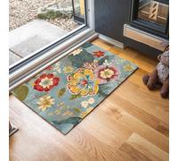 MLSOWM Zerbino Stile Country Trappola Sporco, Tappetino Antiscivolo Lavabile in Lavatrice, Fiori Rigogliosi, Zerbino d'Ingresso Morbide Assorbenti per Cane, Ingresso, Port, 60 x 120 cm, Grigio