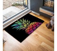 MLSOWM Zerbino Stile Realistico Trappola Sporco, Tappetino Antiscivolo Lavabile in Lavatrice, Ananas Colorato, Zerbino d'Ingresso Morbide Assorbenti per Cane, Ingresso, Port, 80 x 120 cm, Multicolore