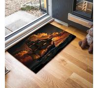 MLSOWM Zerbino Surrealismo Trappola Sporco, Tappetino Antiscivolo Lavabile in Lavatrice, Navigazione In Alto Mare, Zerbino d'Ingresso Morbide Assorbenti per Cane, Ingresso, Port, 60 x 90 cm, Arancia