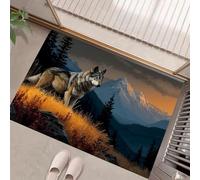 MLSOWM Zerbino Trappola Sporco, 60x120 cm Tappetino Antiscivolo Leopardo Elegante Zerbino d'Ingresso Natura Selvaggia Degli Animali Tappeti Morbide e Pelo Corto per Bagno, Porta e Corridoio, Marrone