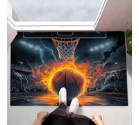 MLSOWM Zerbino Trappola Sporco Canestro Da Basket Olimpico Tappetino Bolide Antiscivolo Lavabile Zerbino d'Ingresso Morbide Assorbenti per Cane, Ingresso, Porta e Corridoio, 40x60 cm, Arancia