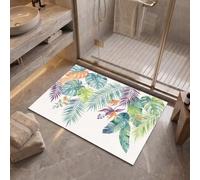 MLSOWM Zerbino Ultra Sottile Stile Boemo per Interni, 60x90 cm | Tappetino d'Ingresso Monstera Deliciosa Foglia Di Palma Tappeto a Pelo Corto, Assorbenti, Antiscivolo, Lavabile per Porta, Corridoio